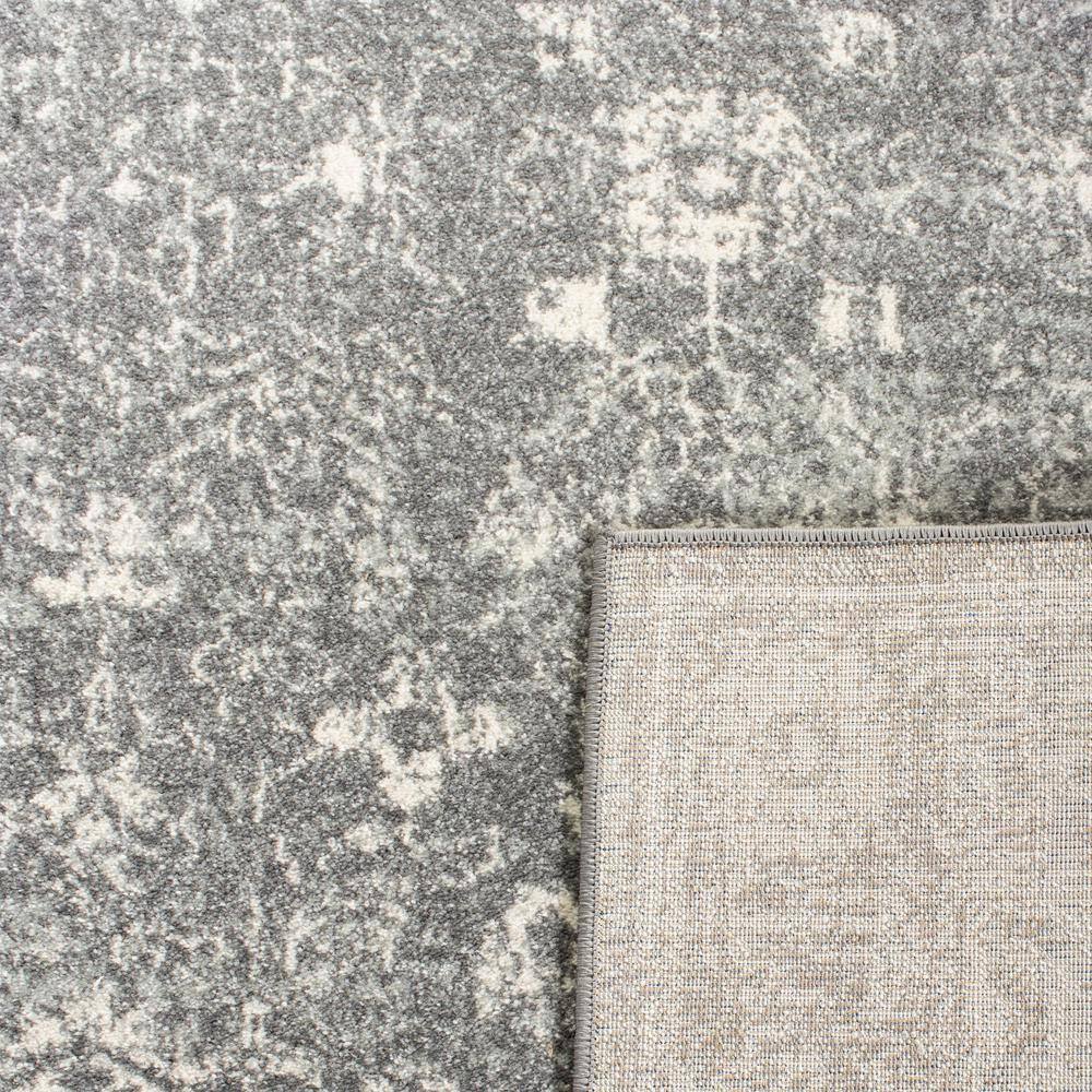 Grey and Ivory High Pile Synthetic Rectangular Rug 4' x 6'