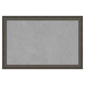 Upcycled Brown Grey 35 in. x 23 in Framed Magnetic Board