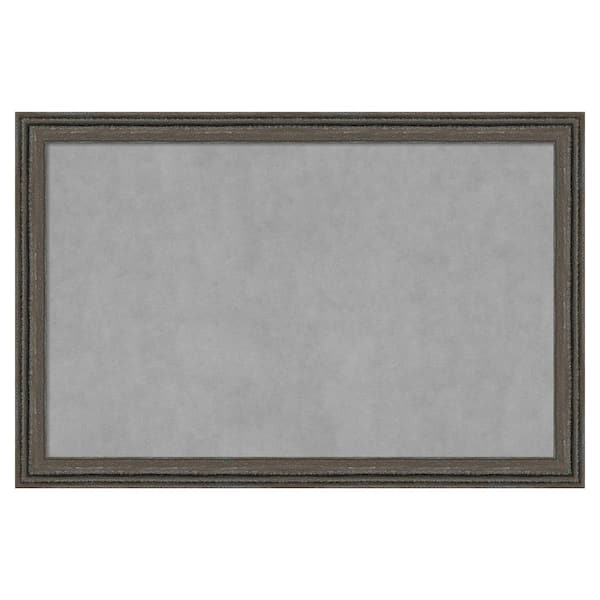 Amanti Art Upcycled Brown Grey 35 in. x 23 in Framed Magnetic Board