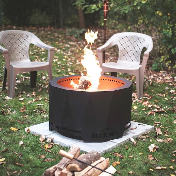 Round Steel Wood Patio Fire Pit, How To Build A Wood Burning Fire Pit