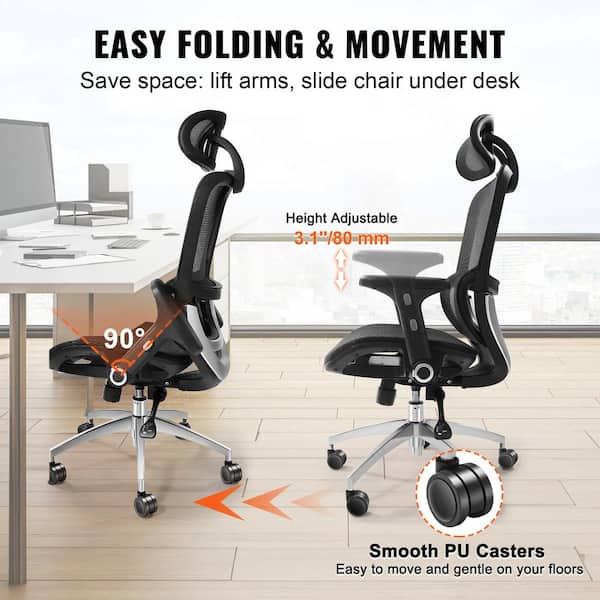 SKYSHALO Ergonomic Office Chair, Desk Chair with Mesh Seat