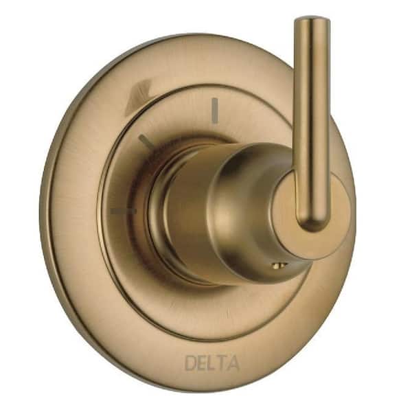 Delta Trinsic 1-Handle Wall-Mount 3-Function Diverter Valve Trim Kit in Champagne Bronze (Valve Not Included)