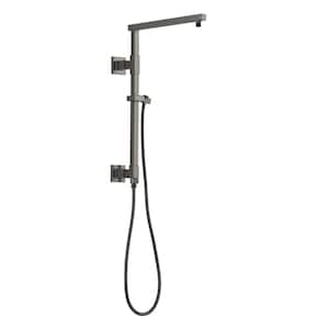 Emerge Angular Modern 18 in. Column Shower Bar in Lumicoat Black Stainless