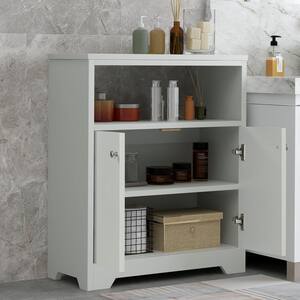 23-3/5 in. W x 11-4/5 in. D x 31-7/10 in. H in Gray MDF Assemble Floor Storage Kitchen Cabinet with Adjustable Shelves