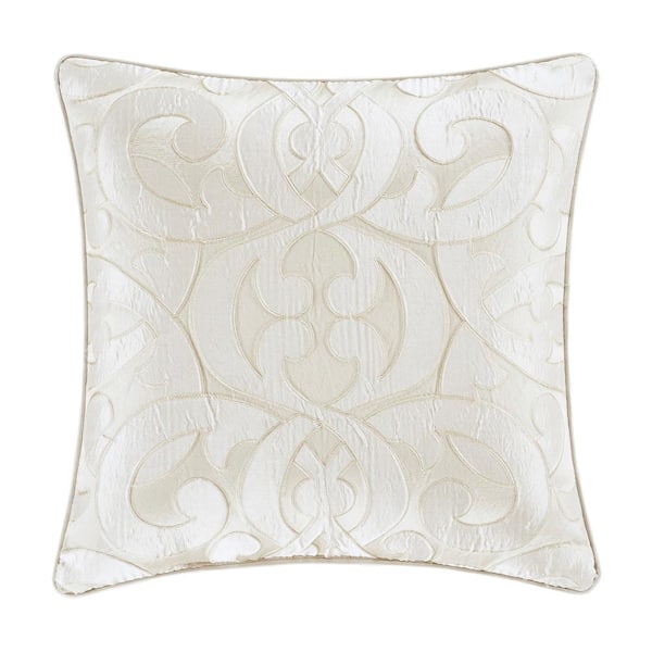 Unbranded La Grande Ivory Polyester 20" Square Decorative Throw Pillow 20X20"