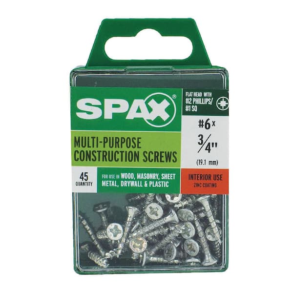 SPAX 4101010350202 Zinc-Plated Steel Flat Head Screws #6 x 3/4 L in. Pack of 5 
