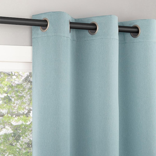 Marlowe Pacific Blue Polyester 40 in. W x 84 in. L Grommet Room Darkening Curtain (Single Panel)