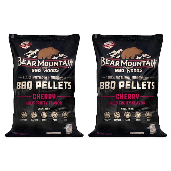 BEAR MOUNTAIN PREMIUM BBQ WOODS All Natural Hardwood Cherry Smoker Pellets, 20 lbs. (2-Pack)
