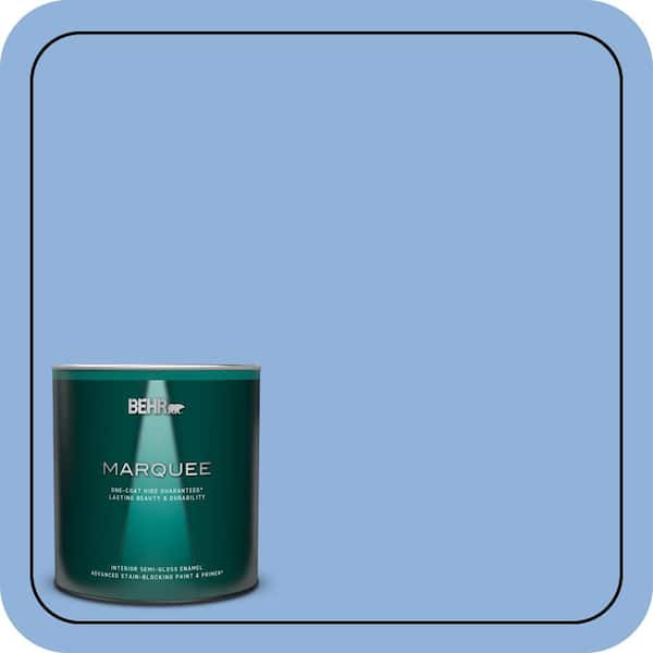 BEHR MARQUEE 1 qt. #580B-5 Cornflower Blue Semi-Gloss Enamel Interior Paint & Primer