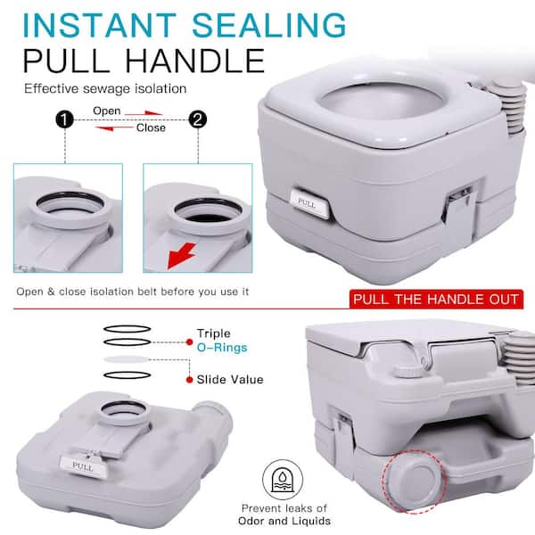 Portable Toilet 24 L Caravan Commode Porta-Potty Outdoor Camping Travel  Boating