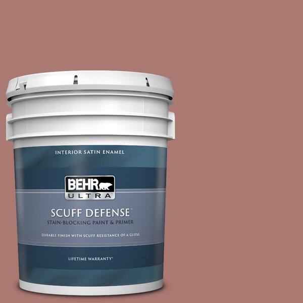 BEHR ULTRA 5 gal. #160F-5 Rum Spice Extra Durable Satin Enamel Interior Paint & Primer