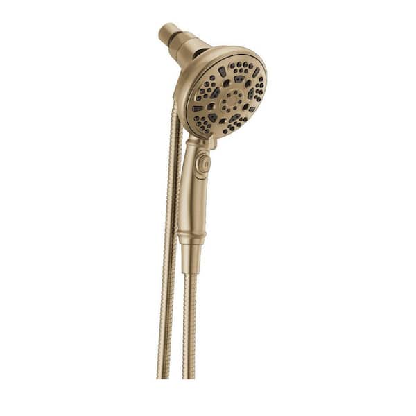 Delta SureDock 7Spray 5 in. Single Wall Mount Handheld Shower Head in Champagne