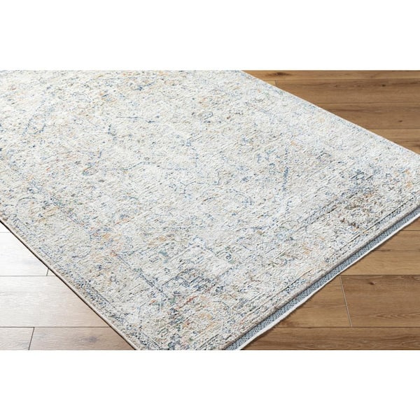 Rivaldo Cream/Blue Medallion 9 ft. x 13 ft. Indoor Area Rug