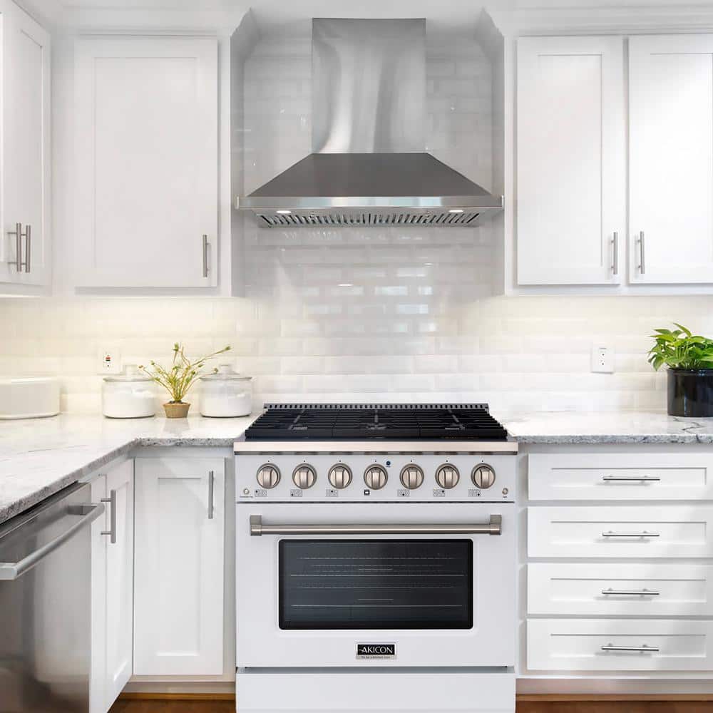 Akicon AK-JK36A1-WS Akicon 36" 5.2 Cubic Feet Smart Natural Gas Range with 6 Burners