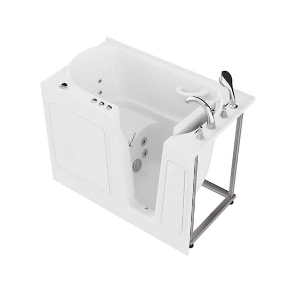 Universal Tubs Universal Collection 29 in. L x 52 in. W Whirlpool Jetted Bathtub with Right Drain in White with Powered Fast Drain