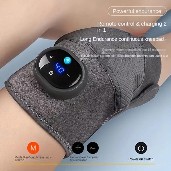 New Heated Vibration Shoulder Wearable Knee Massager,3 Modes Leg Knee Brace  Wrap for Knee Pain Relief
