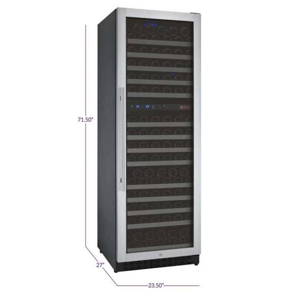 Stainless Steel Dual Zone 172 Bottle Wine Refrigerator