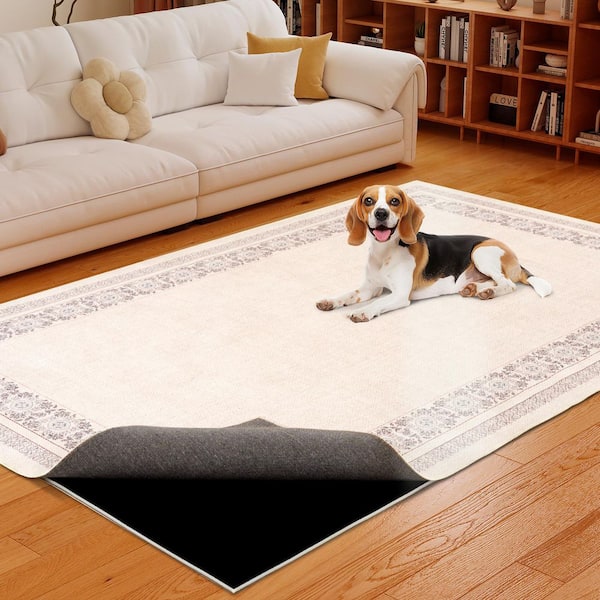1/2 in. Thick Dual-Surface Protective Cushion Carpet Pad 8 ft. x 5 ft. Rug Pad Carpet Protector Mat for Hardwood Floor