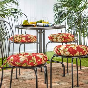Roma Floral 15 in. Round Outdoor Seat Cushion (4-Pack)