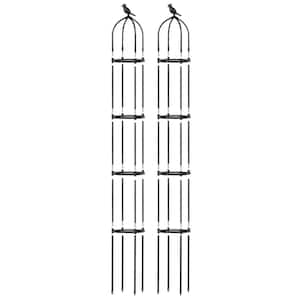 69 in. Metal Garden Obelisk Trellis for Climbing Plant, Adjustable Heights Round Plants Climbing Support Stands (2-Pack)