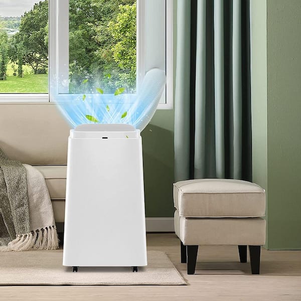 9,000 (DOE) BTU Portable Air Conditioner Cools 350 Sq. Ft. with3 Fan Speeds in White