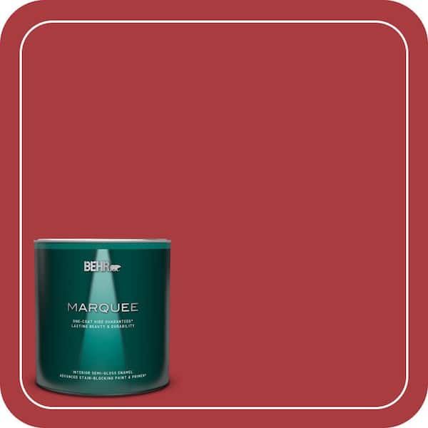 BEHR MARQUEE 1 qt. #S-G-160 California Poppy Semi-Gloss Enamel Interior Paint & Primer