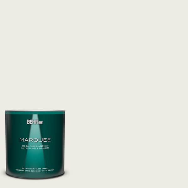 BEHR MARQUEE 1 qt. #PPU7-12 Silky White Semi-Gloss Enamel Interior Paint & Primer