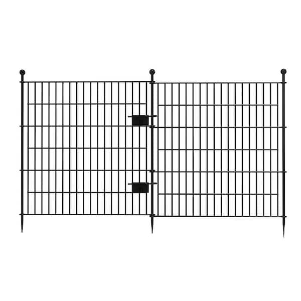 Rustproof 10-Panel Garden Fence with Gate, 32in(H) x 23. 6ft(L), No-Dig Metal Wire Animal Barrier for Dog, Rabbit & Yard