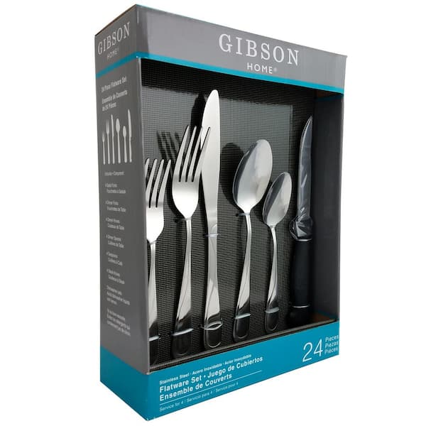Gibson Home Trillium Plus 24-Piece Stainless Steel Flatware Set (Service for 4)