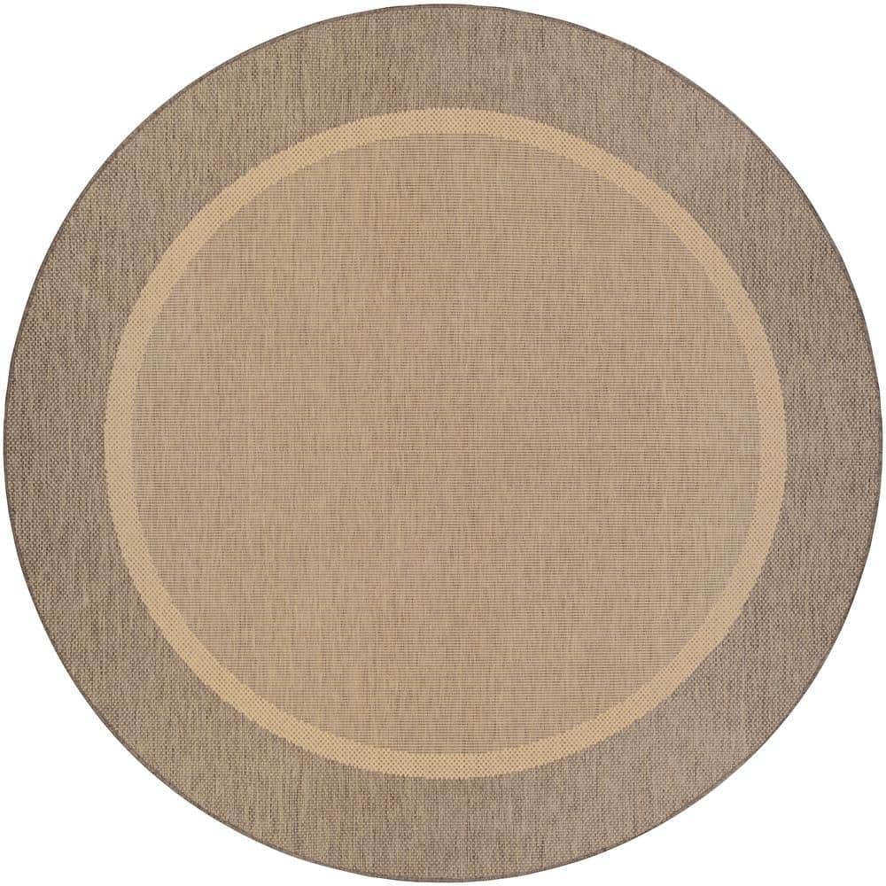 Couristan Recife Stria Texture Tan-Brown 8 ft. x 8 ft. Flatwoven Solid ...