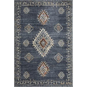 Alsbrooke Temarnie Blue 4 ft. x 6 ft. Oriental Polypropylene Area Rug