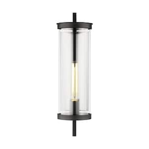 Eastham 5.75 in. W x 20.5 in. H Textured Black Outdoor Hardwired Medium Wall Lantern Sconce with No Bulbs Included