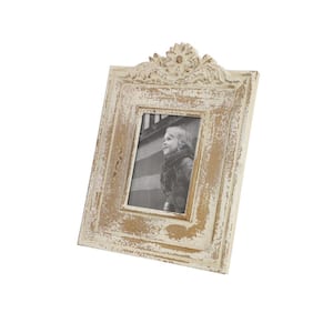 14 in. x 11 in. White Wood Vintage Photo Frame