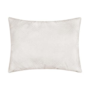 Washed Linen Cream Quilted Linen Front/Cotton Back 26 in. x 20 in. Standard Sham