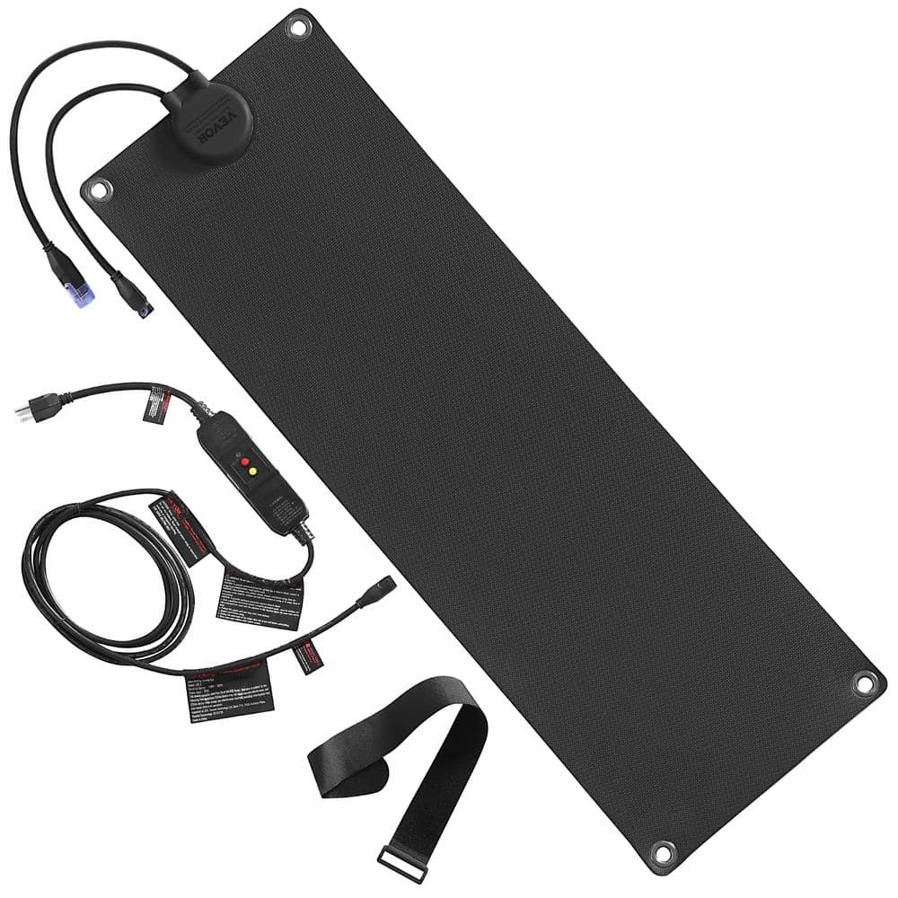 VEVOR Black Snow Melting Mat 10 in. x 30 in. Non-Slip Heated Outdoor ...