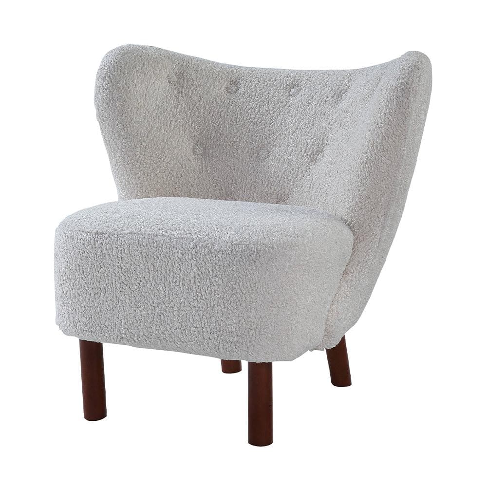 Acme Furniture Zusud White Teddy Sherpa Slipper Chair AC00228 - The Home  Depot