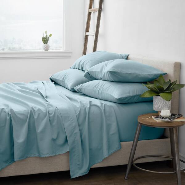 Becky Cameron 6 Piece Solid Ocean, Teal California King Bed Sheets