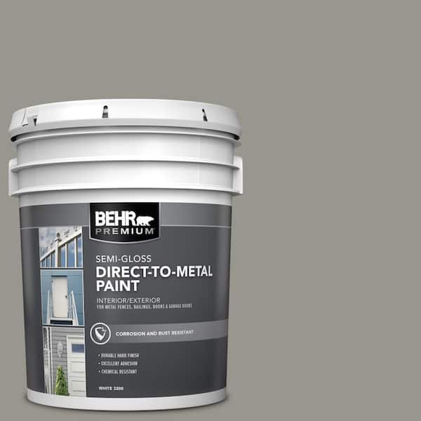 BEHR PREMIUM 5 gal. #N360-4 Battleship Gray Semi-Gloss Direct to