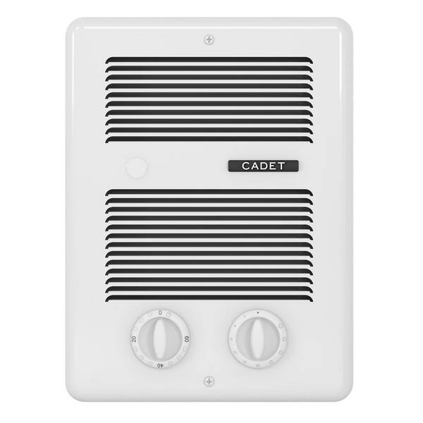 Cadet 120/240-volt 1,000-watt Com-Pak Bath In-wall Fan-forced Electric  Heater in White with Timer CBC103TW - The Home Depot