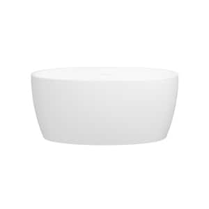 55 in. x 30 in. Acrylic Freestanding Soaking Bathtub in Glossy White