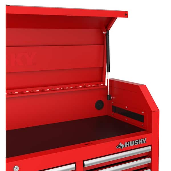 Husky Modular Tool Storage 92 in. W Red Mobile Workbench Cabinet
