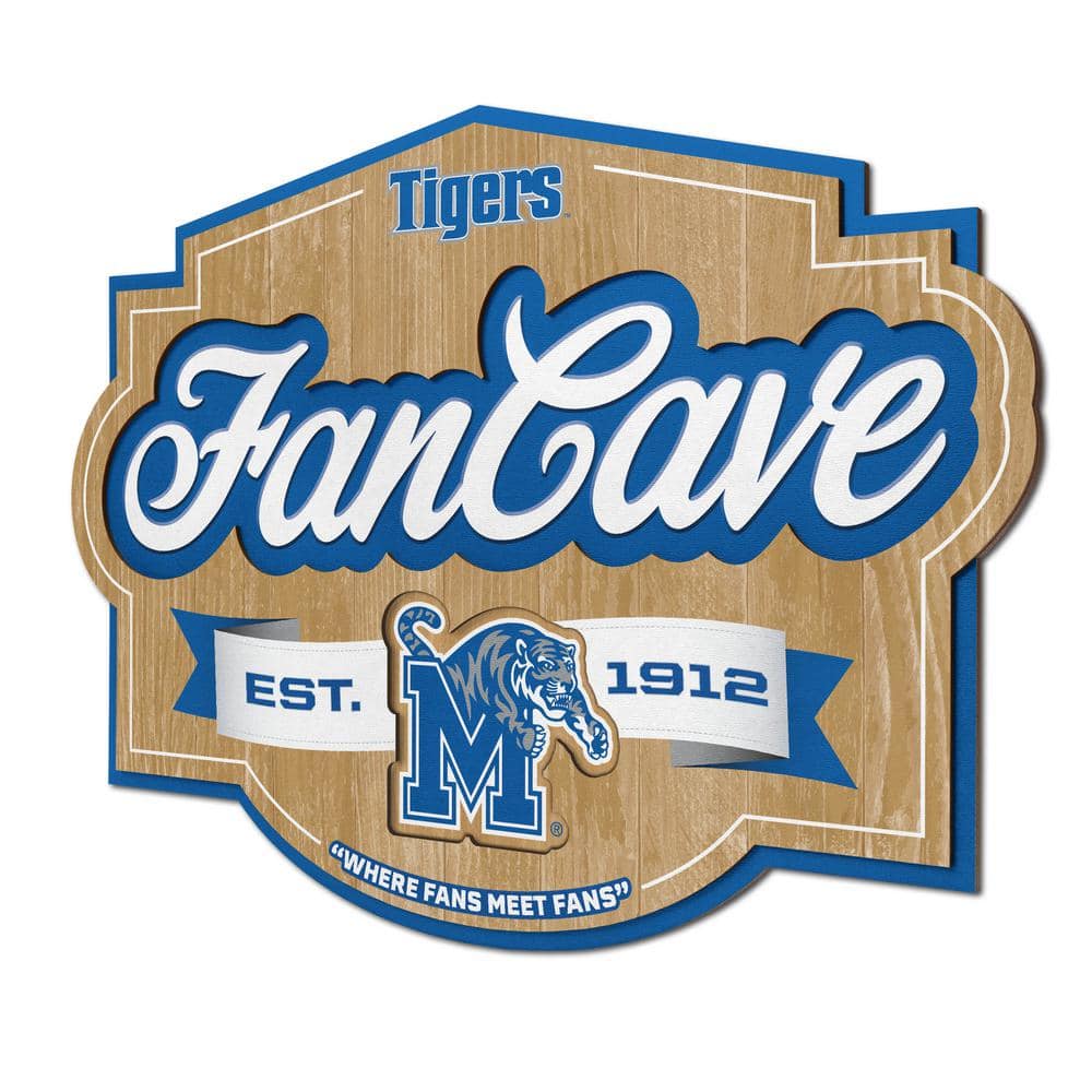 YouTheFan NCAA Memphis Tigers Fan Cave Decorative Sign, Team Colors