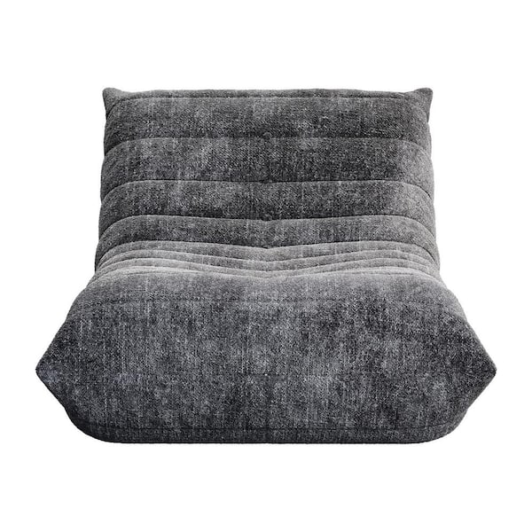 JASIWAY Modren 35.83 in. Armless Chenille Rectangle Sofa in. Gray