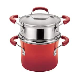 ANGELES HOME 4.2 qt. Stainless Steel Stock Pot in Silver with 2 qt. Steamer  Insert and Lid M52-8KC607 - The Home Depot