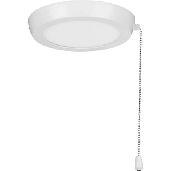 Progress Lighting AirPro 7 in. Satin White Integrated LED Edgelit Ceiling Fan Light Kit with White Opal Shade