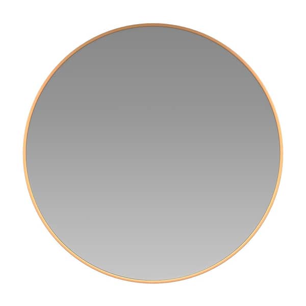 Carnegy Avenue 36.0 in. W x 36.0 in. H Aluminum Gold Decorative Mirror