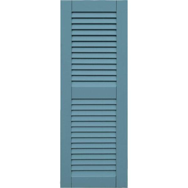 Winworks Wood Composite 15 in. x 42 in. Louvered Shutters Pair #645 Harbor