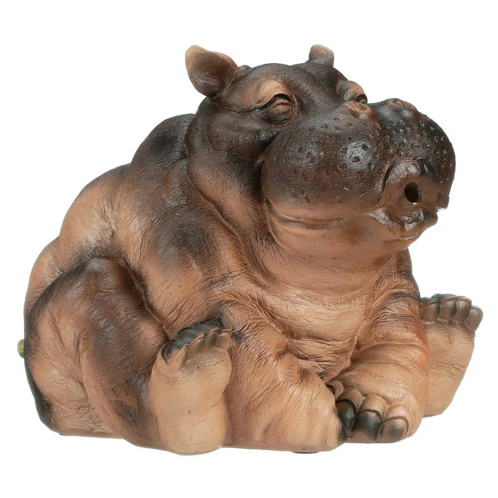 Hanna, the Hippo Stone Bonded Resin Piped Spitting Statue