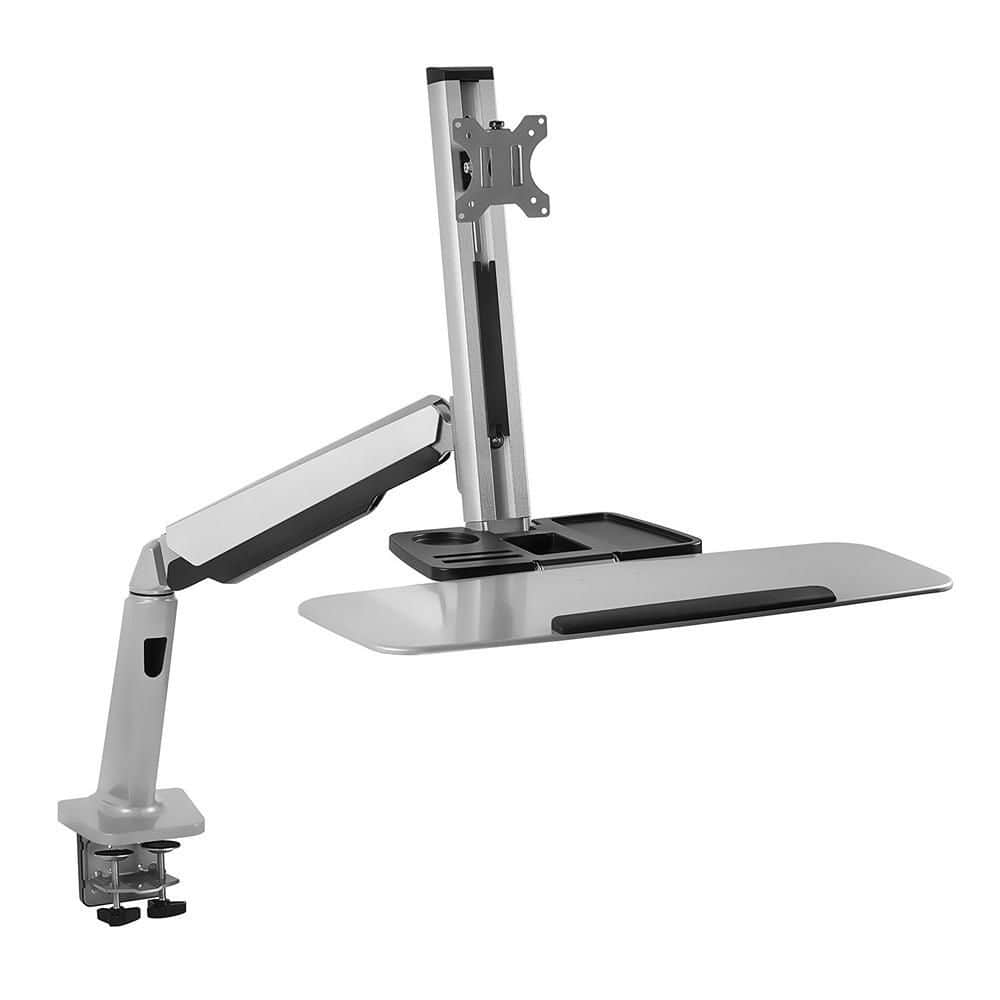mount-it! 26 in. Silver Workstation for Monitor, Keyboard, Height