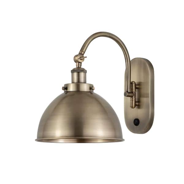 Ballston Urban 1-Light Antique Brass Wall Sconce with Brass Metal Shade